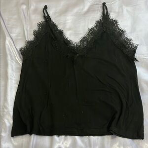 Black Lace Trim Cami Top